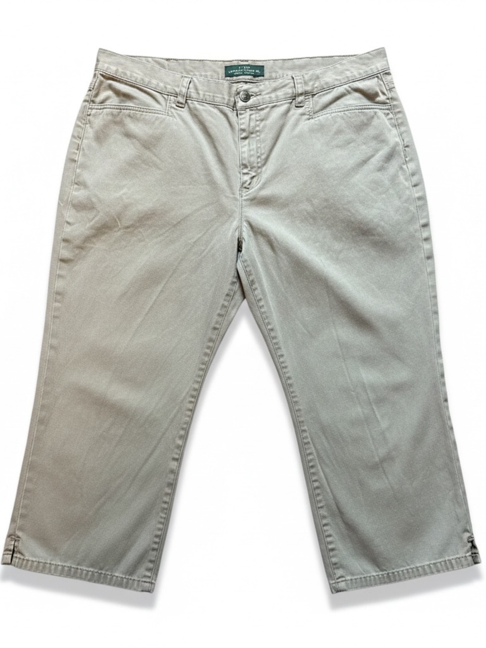 Ralph Lauren Classic Crop Capri Pants in Light Khaki/Green